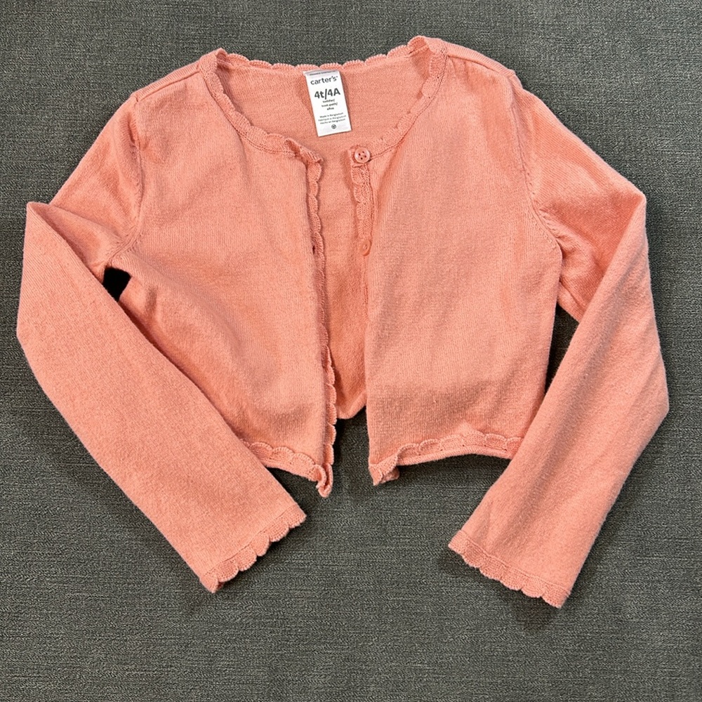 Carter’s Girls 4T Spring/Easter Dress with Matching Cardigan Sweater - Picture 7 of 9